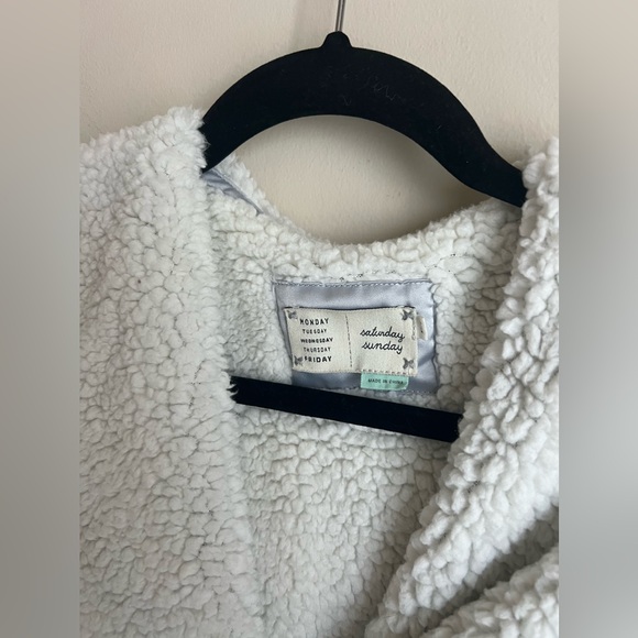 Anthropologie Saturday Sunday Himalaya Teddy Robe Blue XS/S - Picture 4 of 6